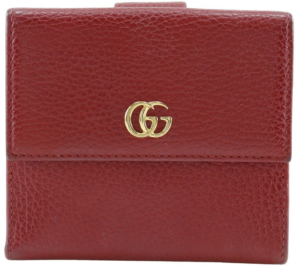 Gucci Gucci GG Marmont Bifold Wallet Leather Compact Rood
