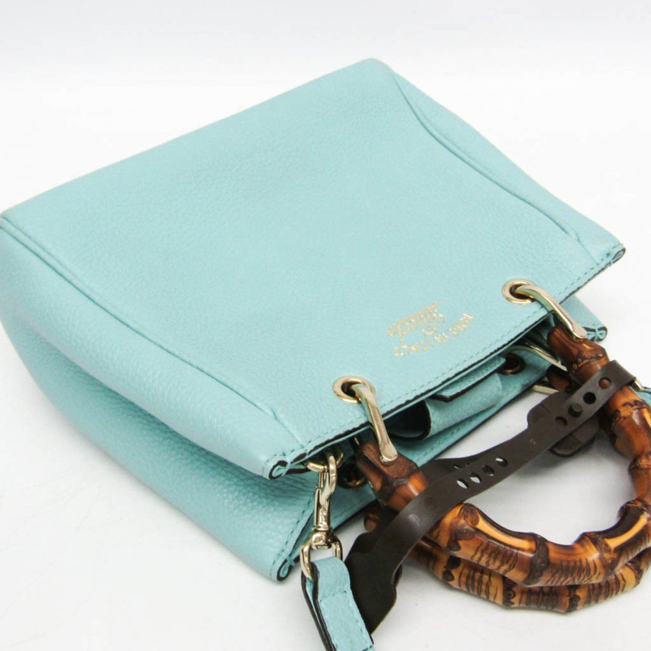 Gucci Gucci Bamboo Shopper Tote Leather Mini Blauw