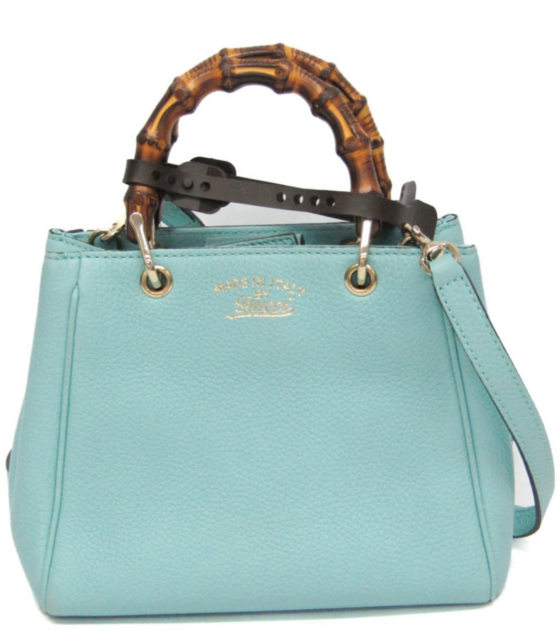Gucci Gucci Bamboo Shopper Tote Leather Mini Blauw