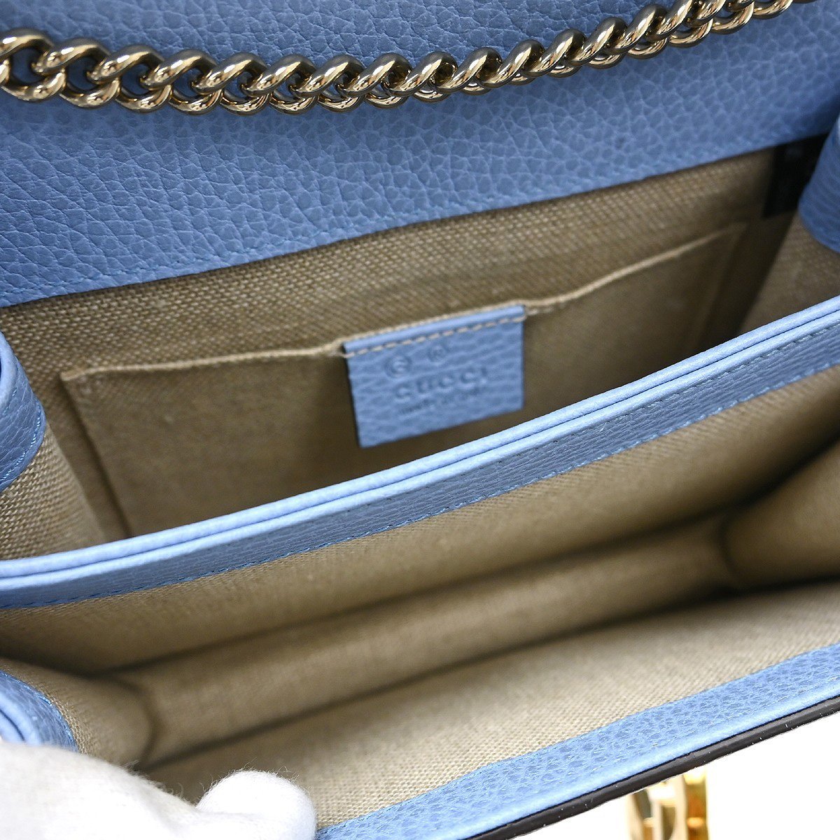 Gucci Interlocking Leather Small Blauw