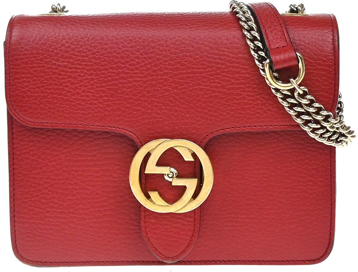 Gucci Gucci Interlocking Shoulder Bag Leather Small Rood