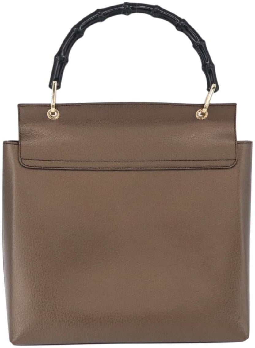 Gucci Vintage Bamboo Handle Leather Small Bruin