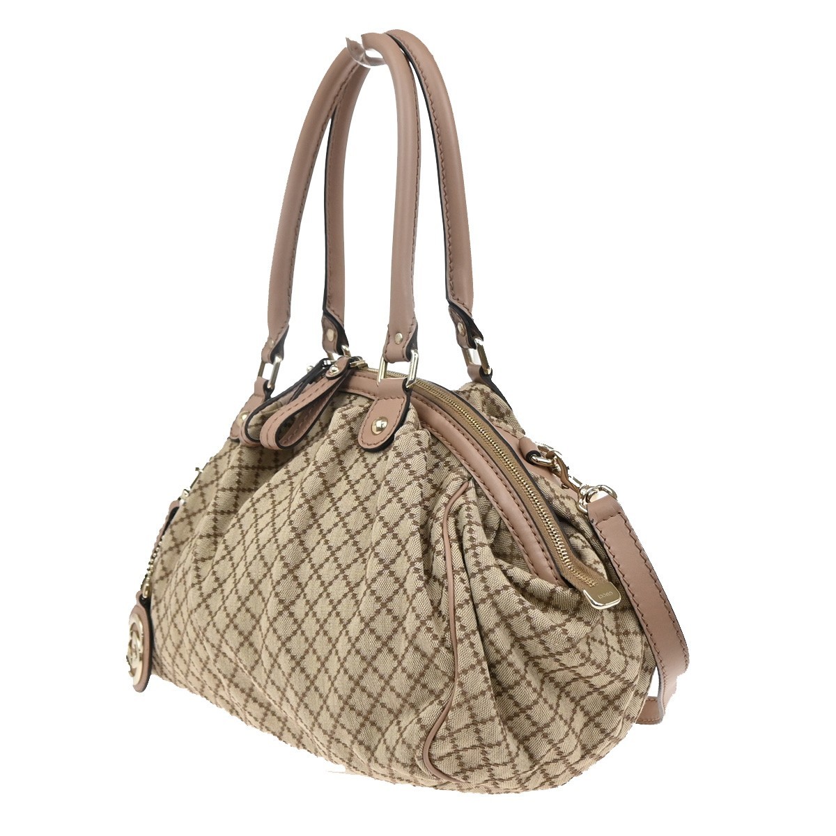 Gucci Gucci Sukey Boston Bag Canvas Beige