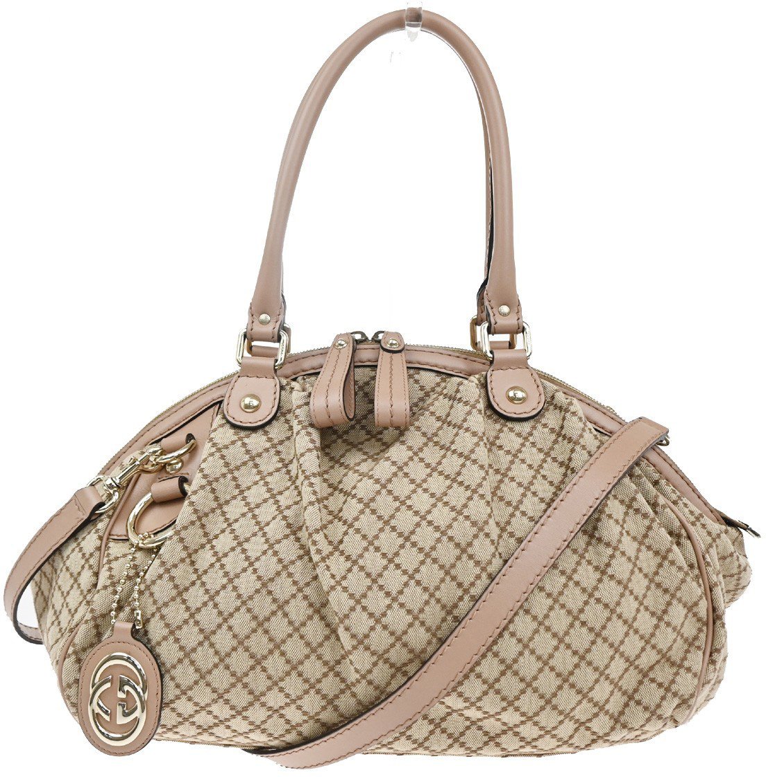 Gucci Gucci Sukey Boston Bag Canvas Beige