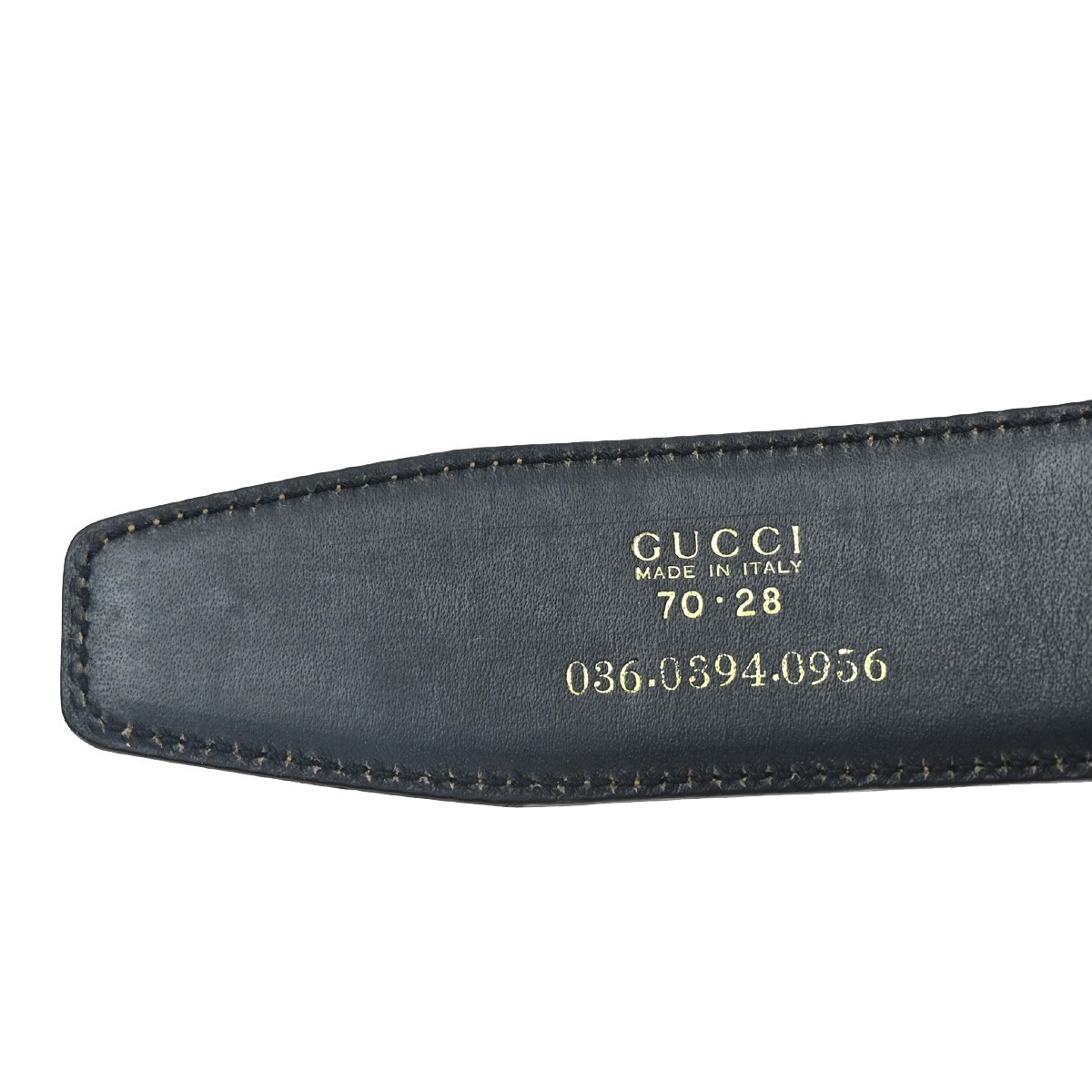 Gucci Gucci Vintage Interlocking G Reversible Belt Leather Thin Bruin