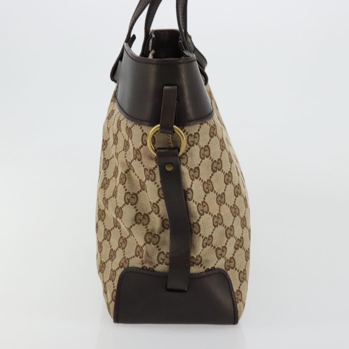 Gucci Belted Bucket Tote GG Canvas with Leather East West Beige