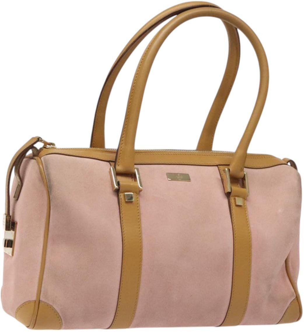 Gucci Gucci Vintage Zip Boston Bag Suede Roze