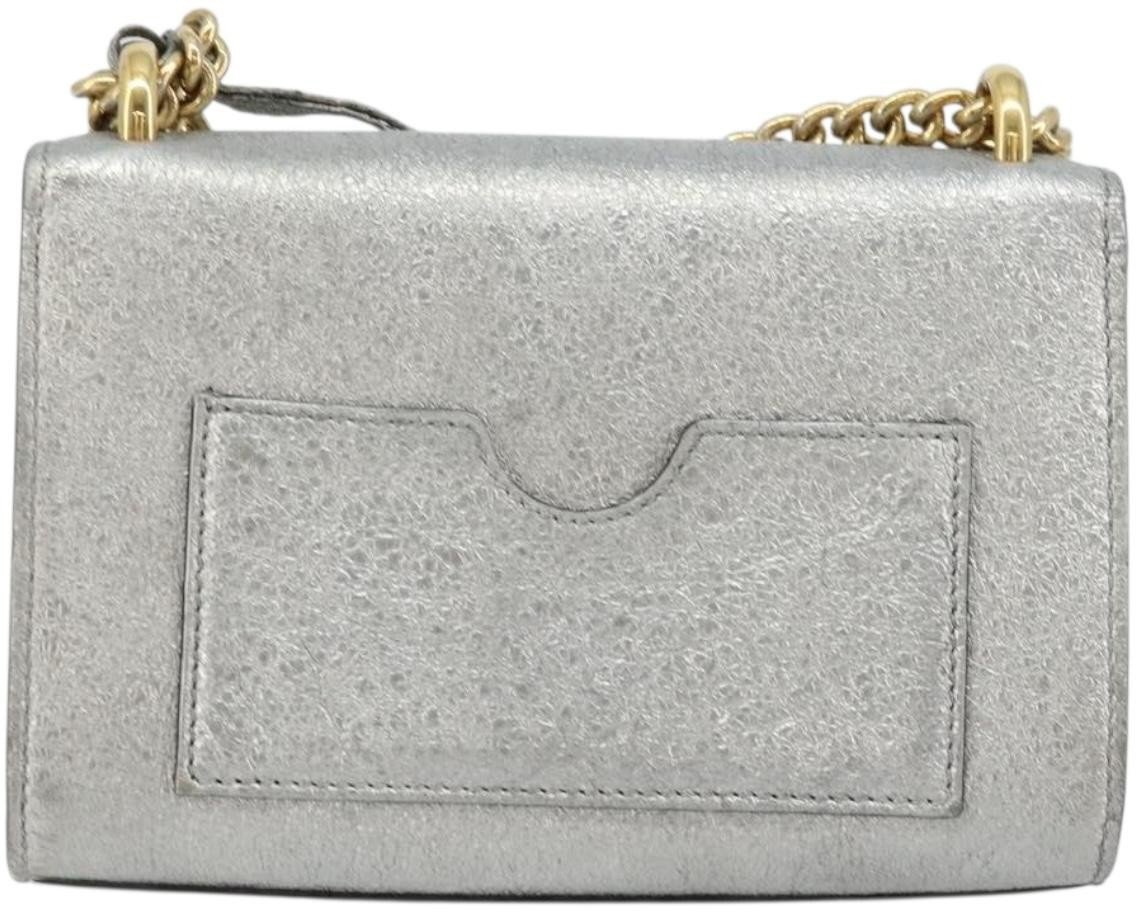 Gucci Padlock Shoulder Bag NM GG Coated Canvas and Leather Medium Zilver
