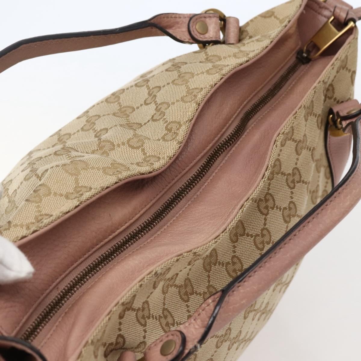 Gucci Vintage Interlocking G Canvas and Leather Beige