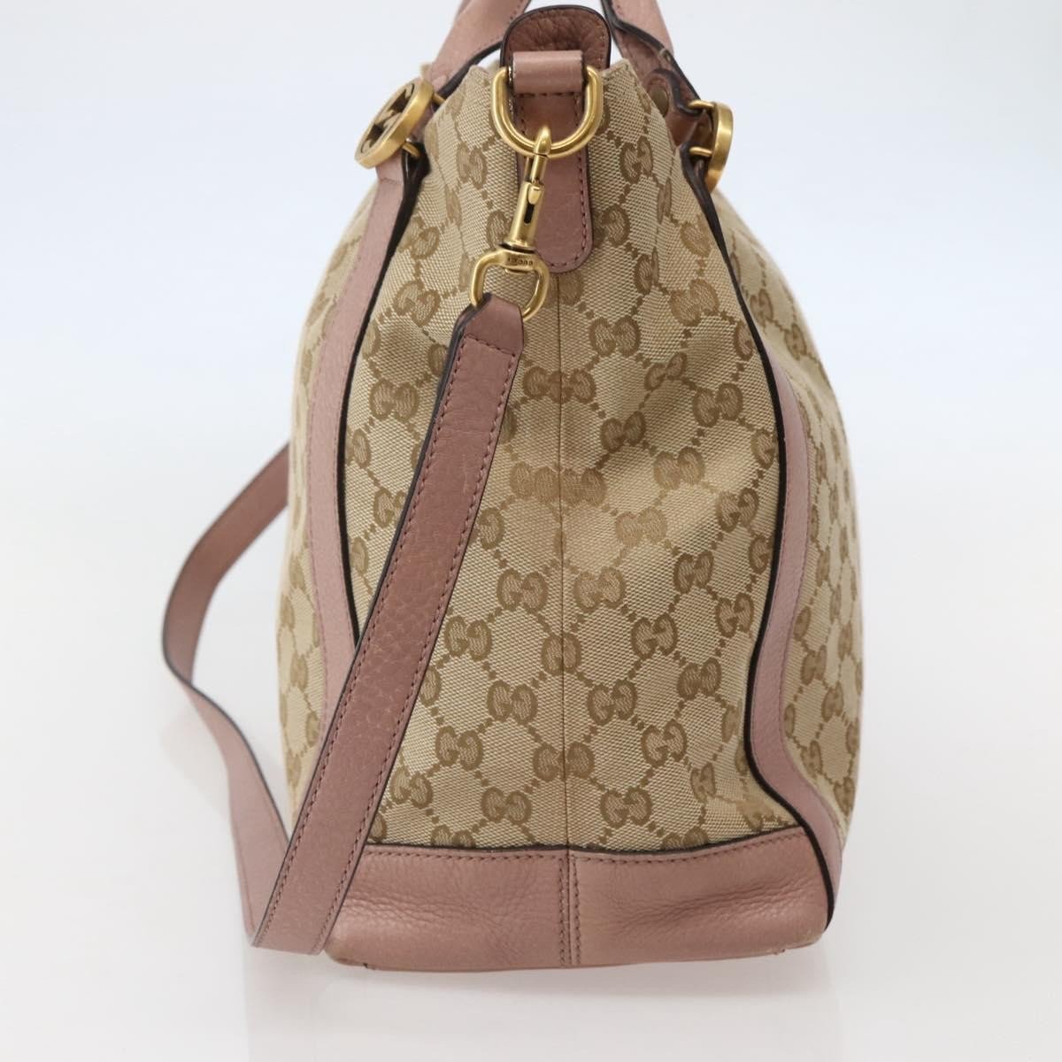 Gucci Vintage Interlocking G Canvas and Leather Beige