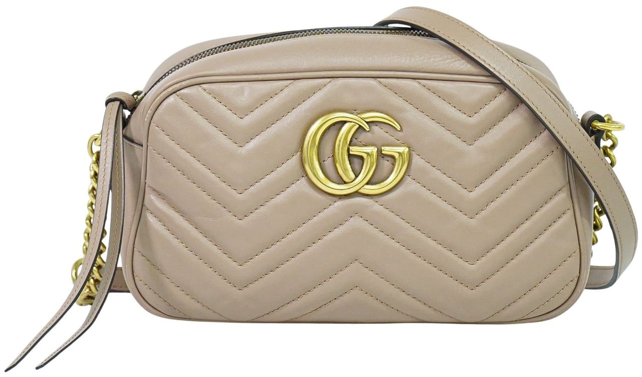 Gucci Gucci GG Marmont Shoulder Bag Matelasse Leather Small Beige