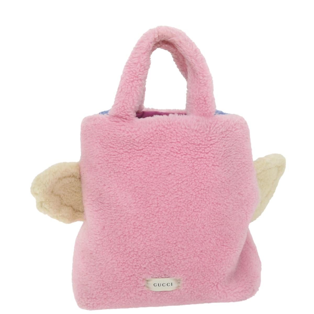 Gucci Gucci Flying Bear Handbag Wool Roze