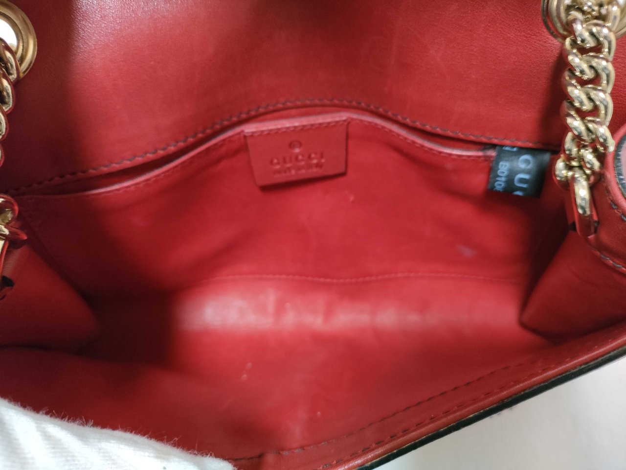Gucci Emily Chain Flap Bag Leather Medium Rood