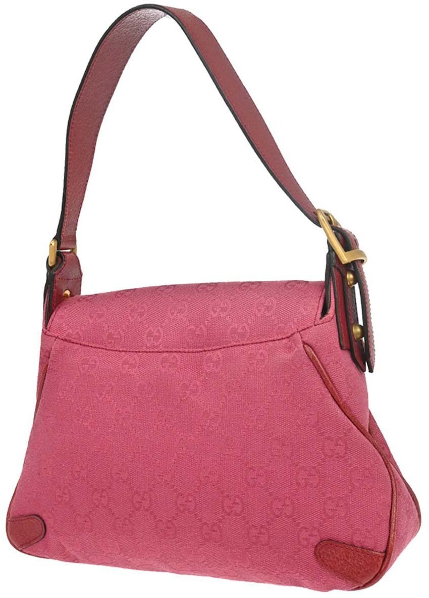 Gucci Horsebit Web Flap GG Canvas and white leather Mini Roze