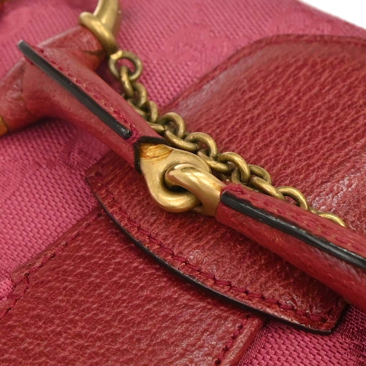 Gucci Horsebit Web Flap GG Canvas and white leather Mini Roze