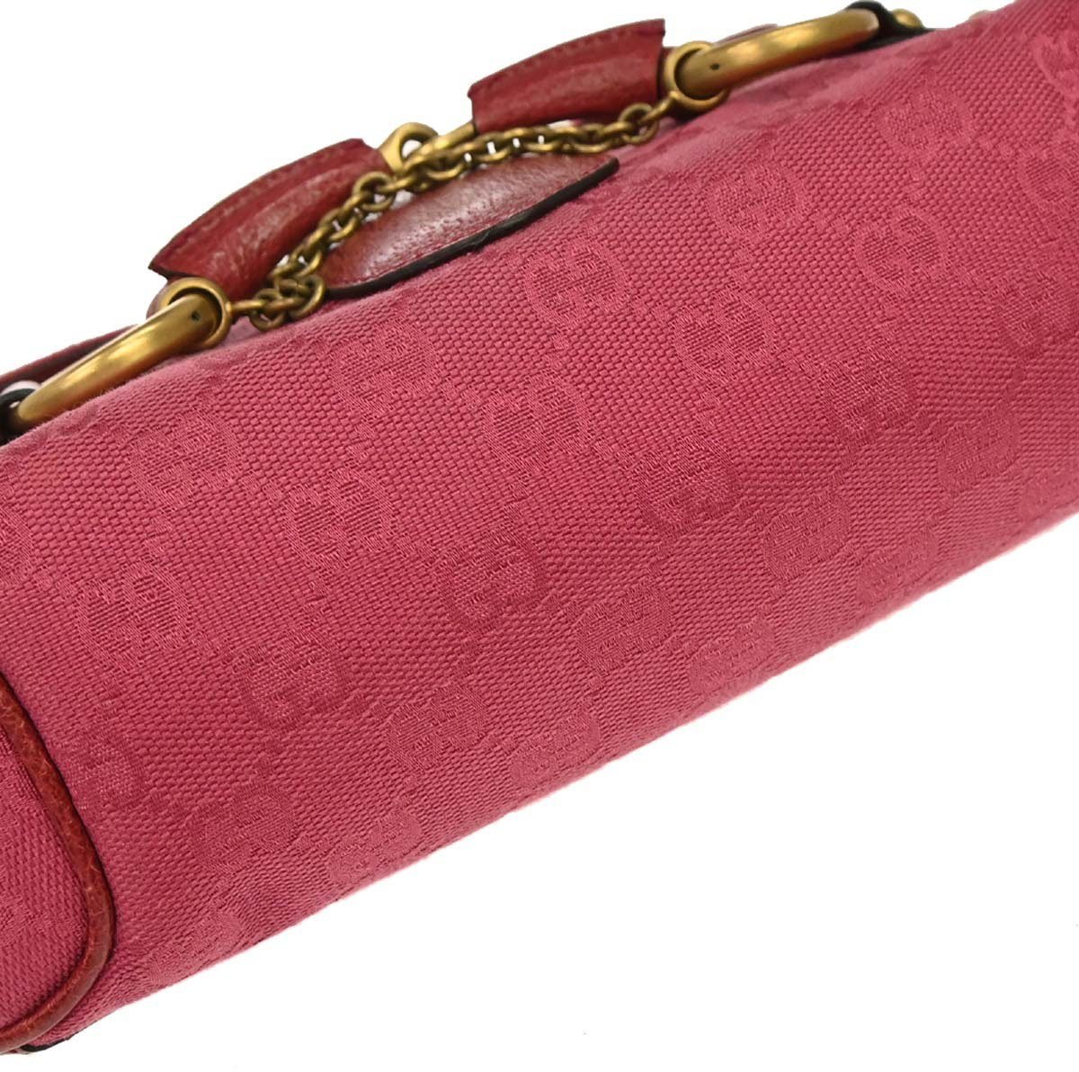 Gucci Horsebit Web Flap GG Canvas and white leather Mini Roze