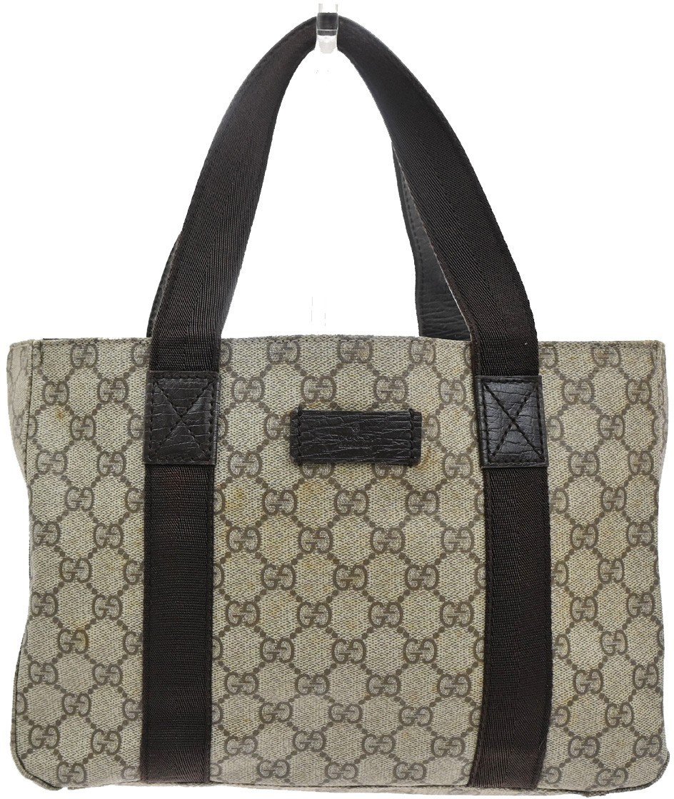 Gucci Gucci Belted Tote GG Coated Canvas Medium Bruin