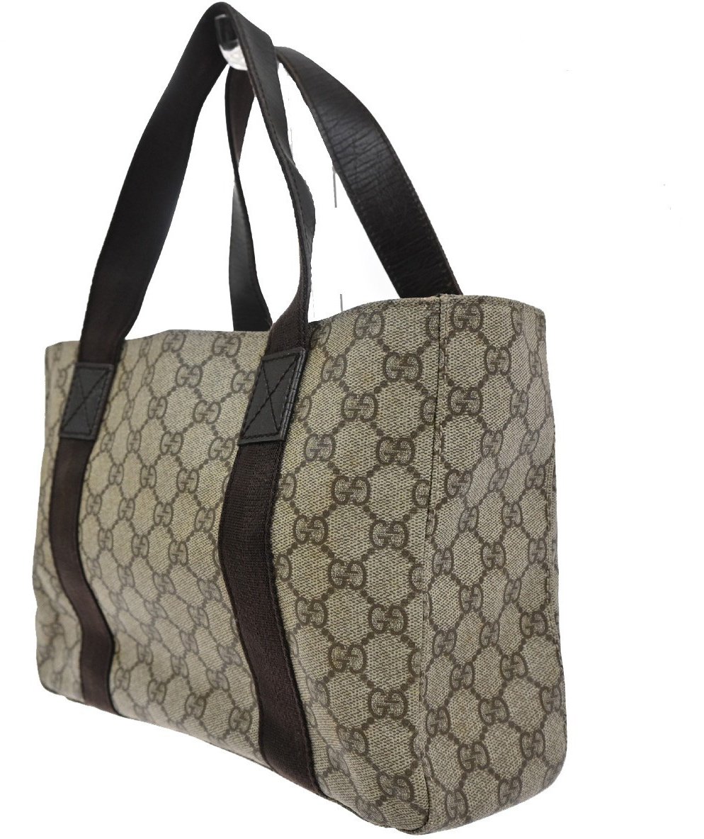 Gucci Gucci Belted Tote GG Coated Canvas Medium Bruin