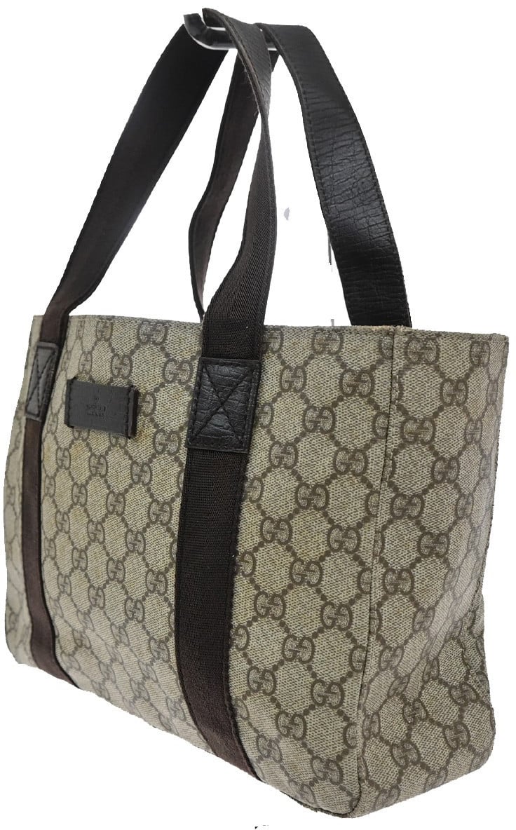 Gucci Gucci Belted Tote GG Coated Canvas Medium Bruin