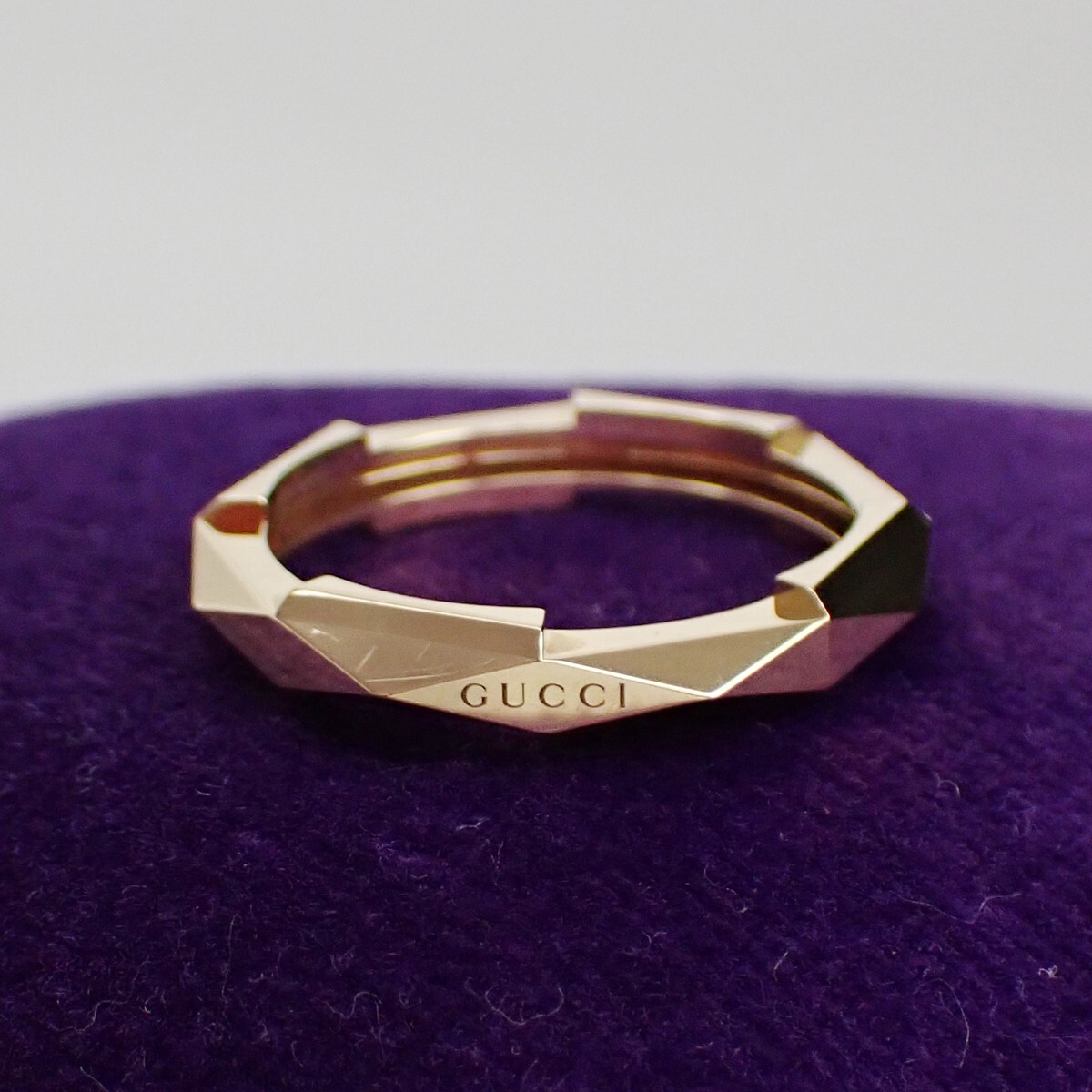 Gucci Gucci Link to Love Studded Ring 18K Yellow Gold 4mm Goud