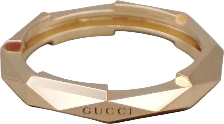 Gucci Gucci Link to Love Studded Ring 18K Yellow Gold 4mm Goud