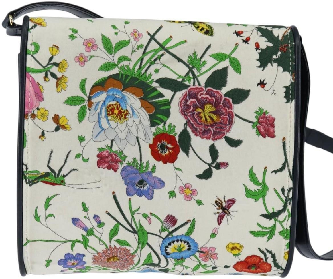 Gucci Gucci Vintage Flap Crossbody Bag GG Coated Canvas and Leather Divers