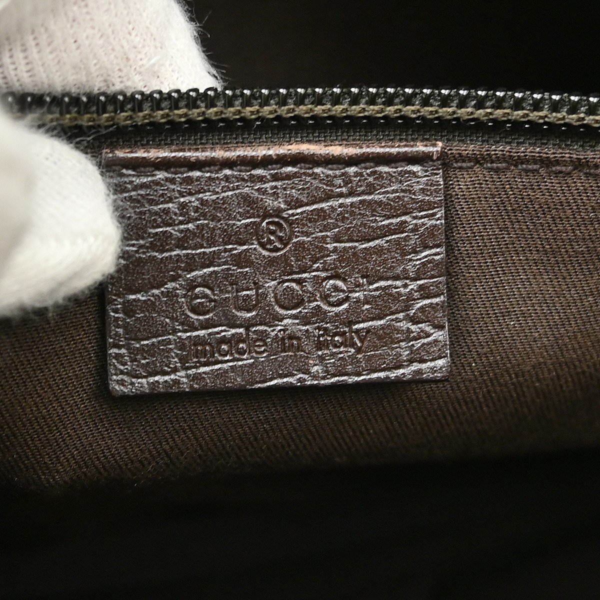 Gucci Front Zip Pocket Messenger GG Coated Canvas Medium Beige