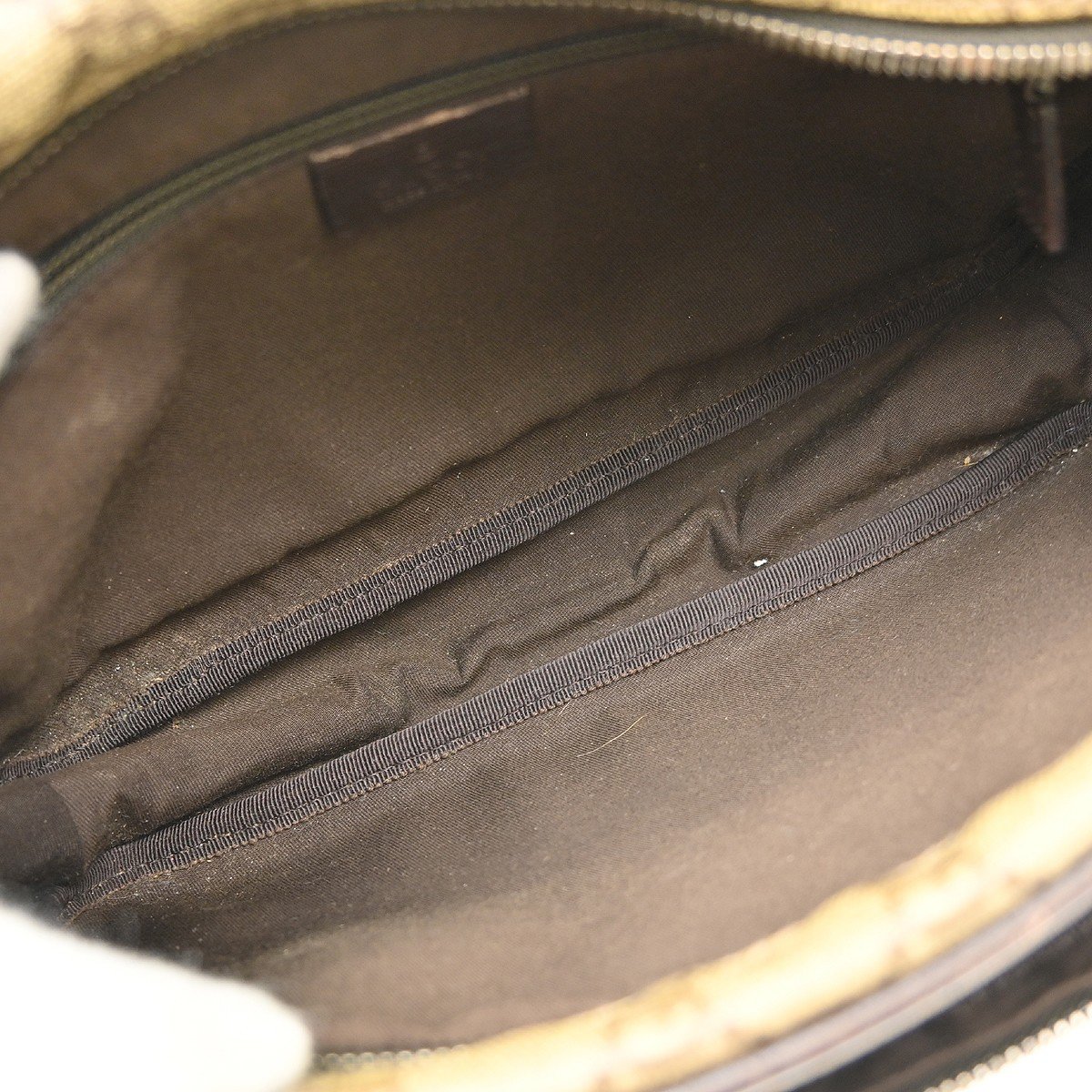 Gucci Front Zip Pocket Messenger GG Coated Canvas Medium Beige