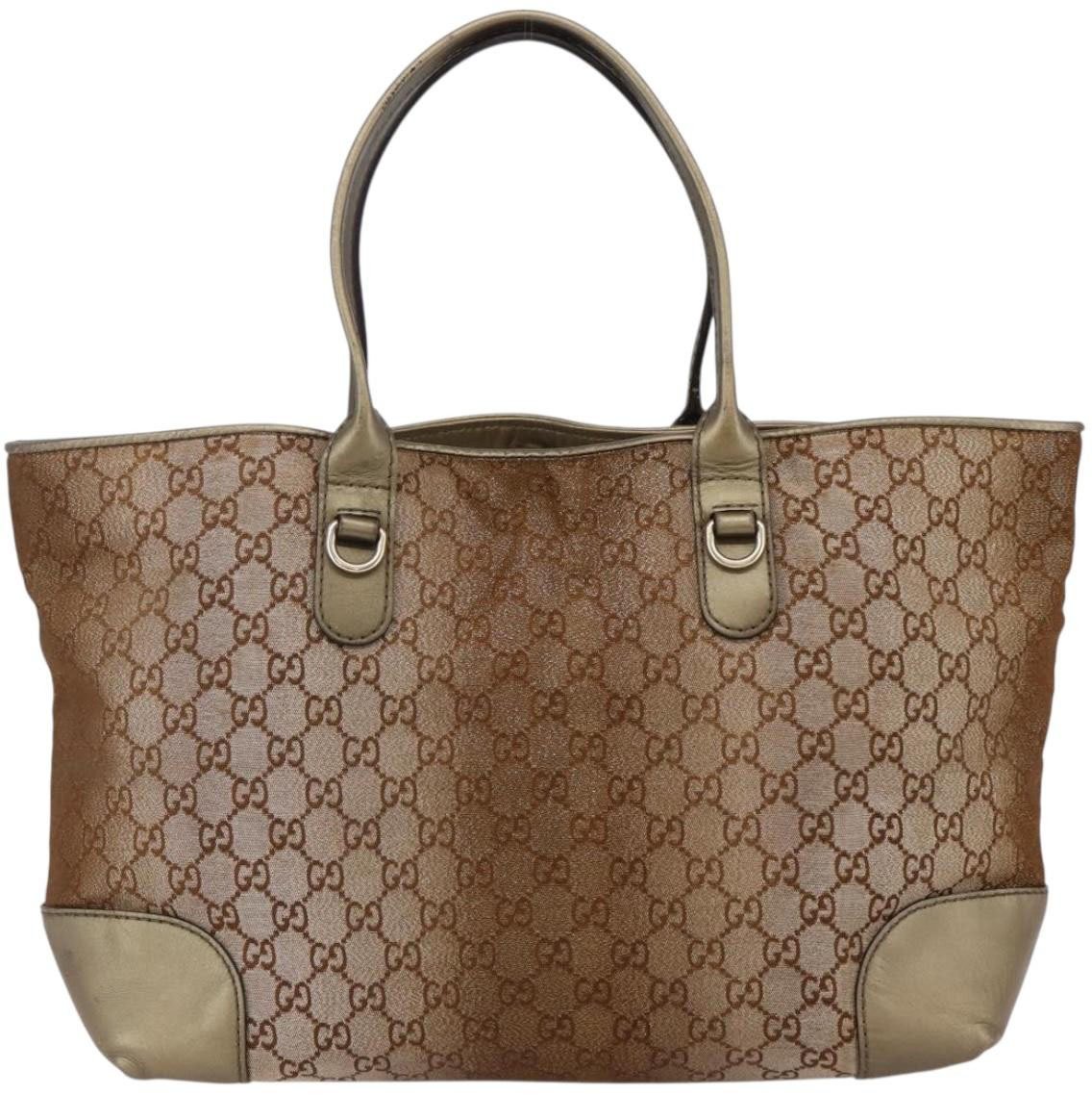 Gucci Gucci Heart Bit Open Tote GG Canvas with Leather Large Beige