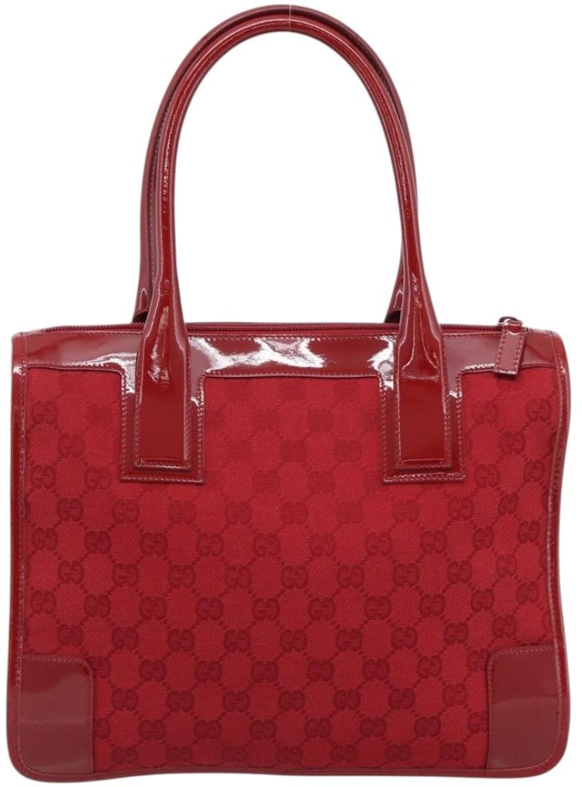 Gucci Structured Top Handle Open Tote GG Canvas Large Rood