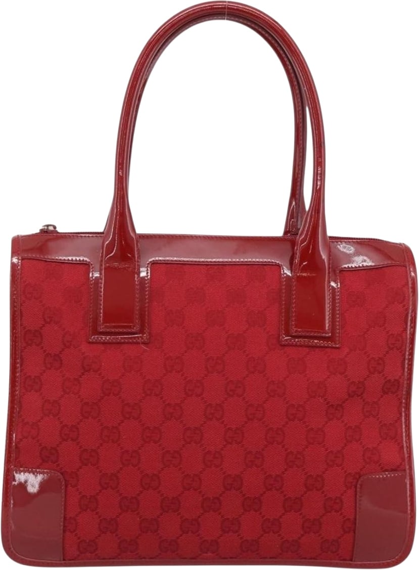 Gucci Structured Top Handle Open Tote GG Canvas Large Rood