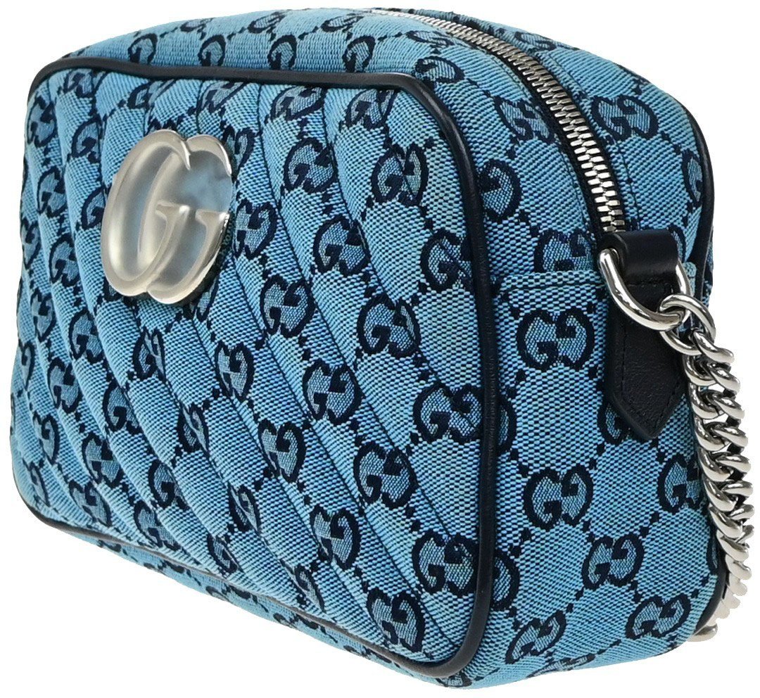 Gucci Gucci GG Marmont Shoulder Bag Diagonal GG Canvas Blauw