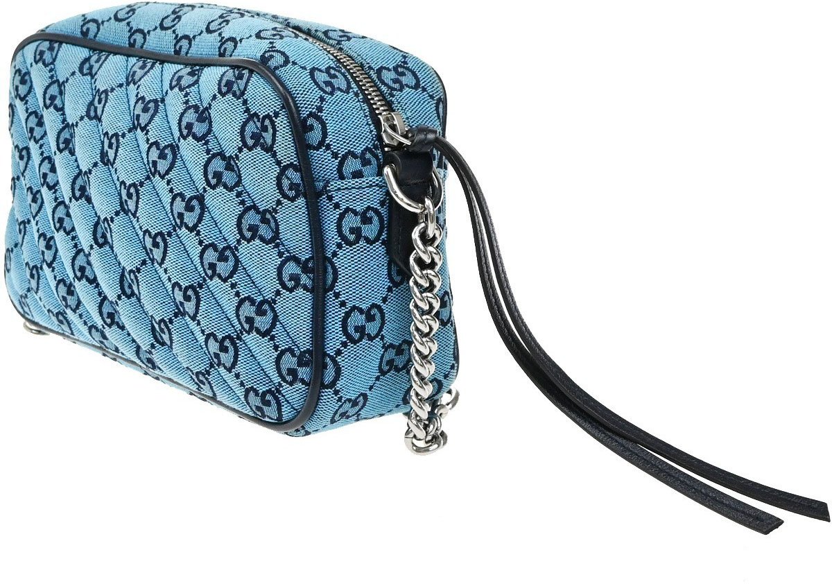 Gucci Gucci GG Marmont Shoulder Bag Diagonal GG Canvas Blauw