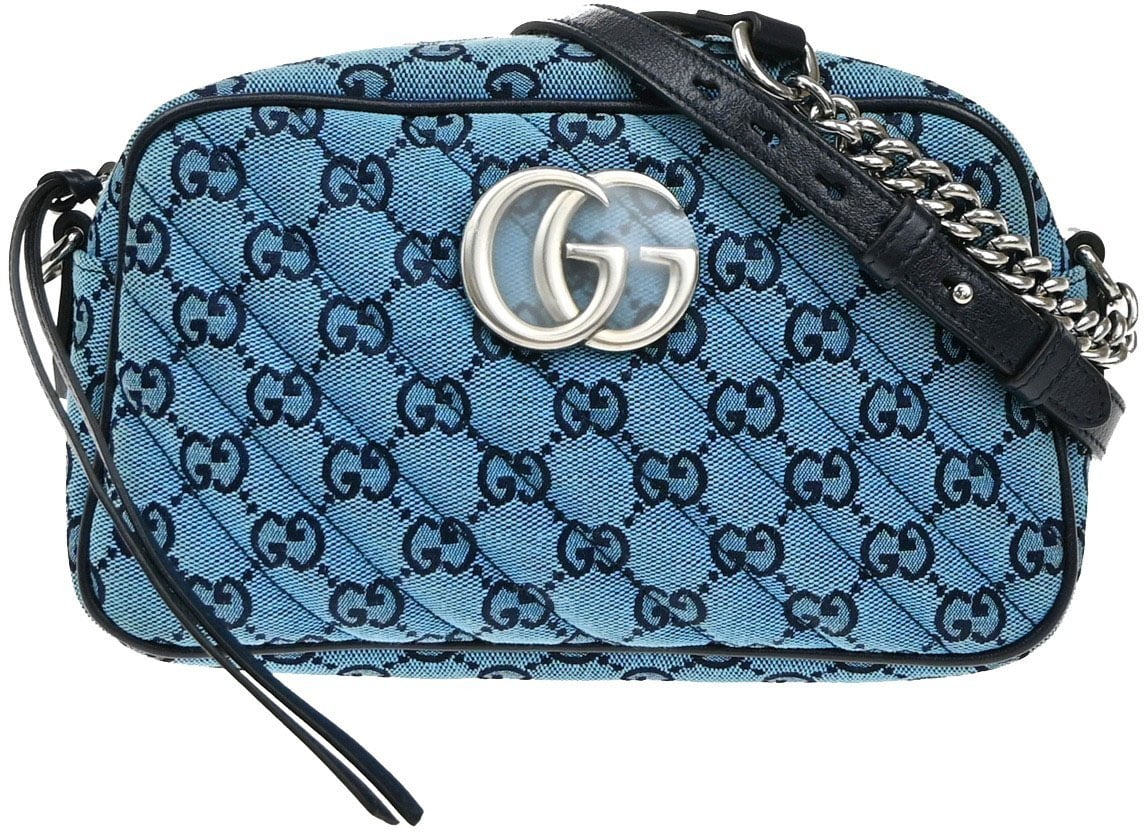 Gucci Gucci GG Marmont Shoulder Bag Diagonal GG Canvas Blauw