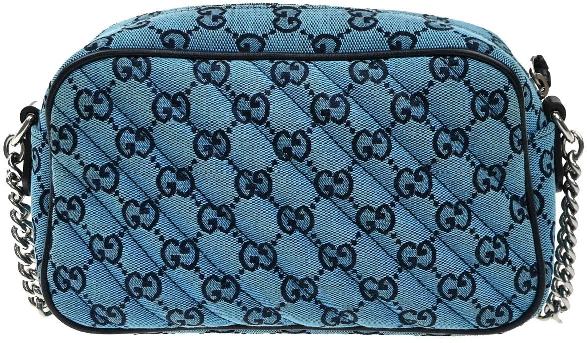 Gucci Gucci GG Marmont Shoulder Bag Diagonal GG Canvas Blauw