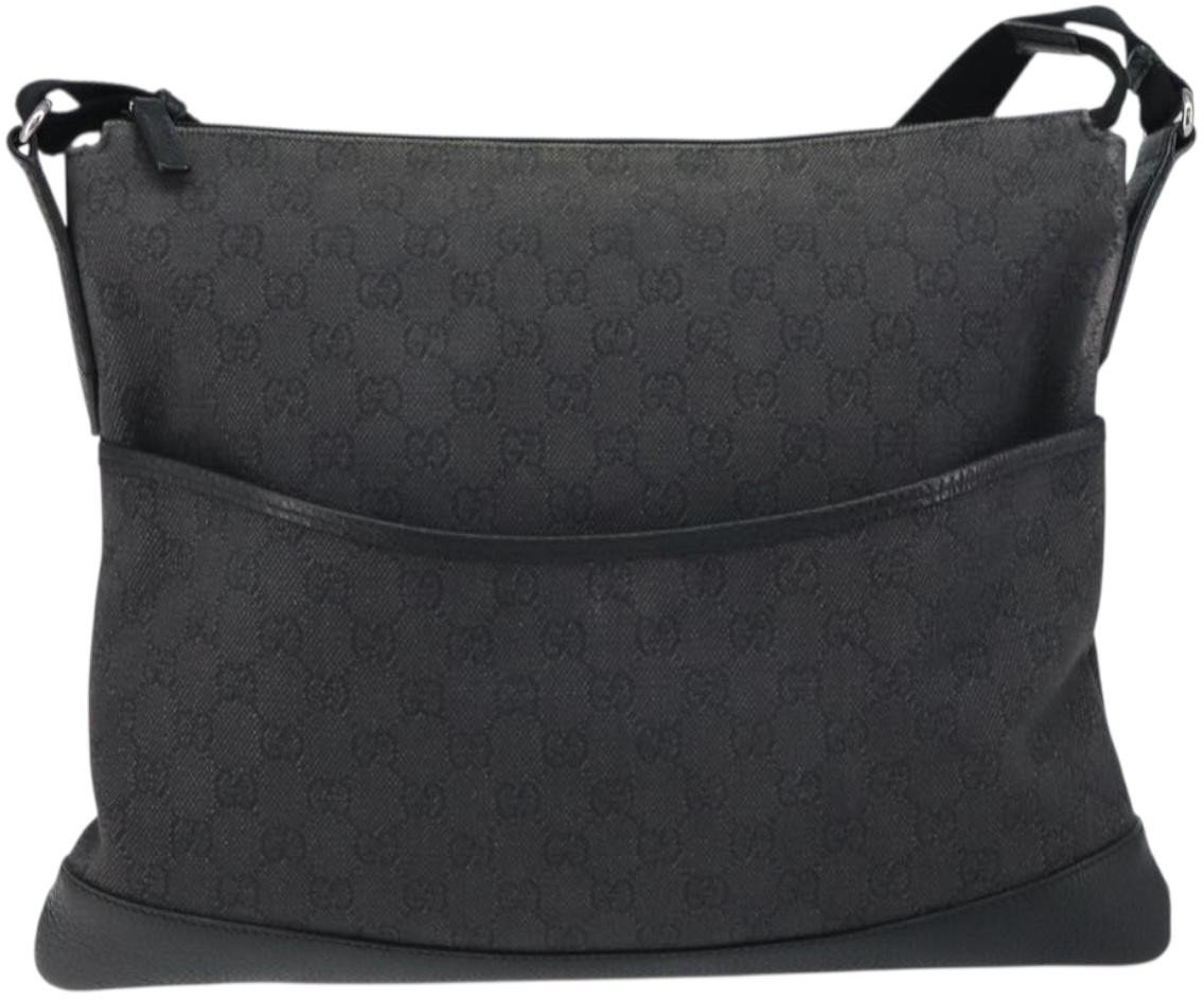 Gucci Gucci Zip Messenger Bag GG Denim Medium Zwart