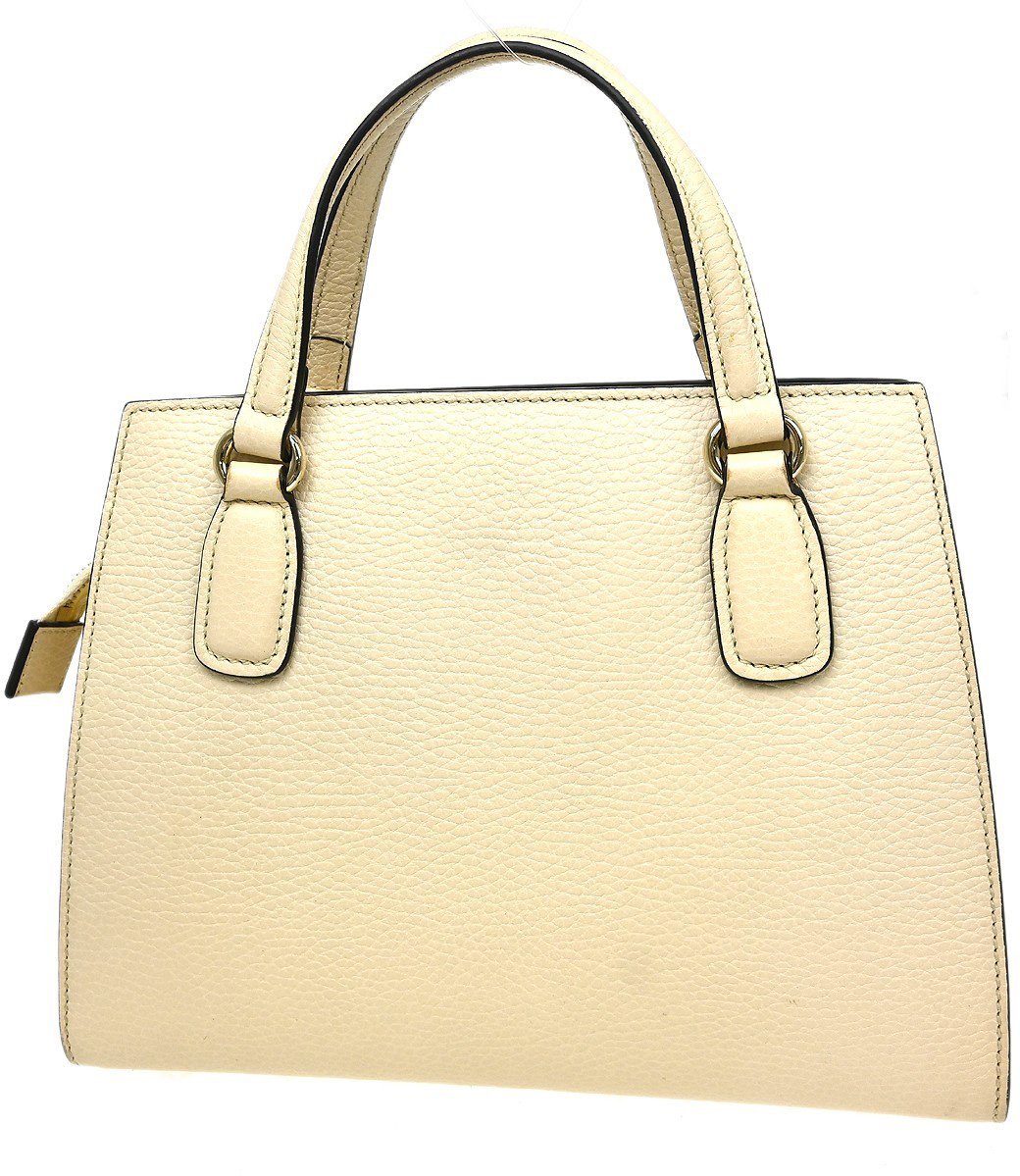 Gucci Soho Convertible Top Handle Satchel Leather Medium Beige