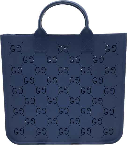 Gucci Gucci Miss GG Tote GG Canvas with Leather Medium Navy