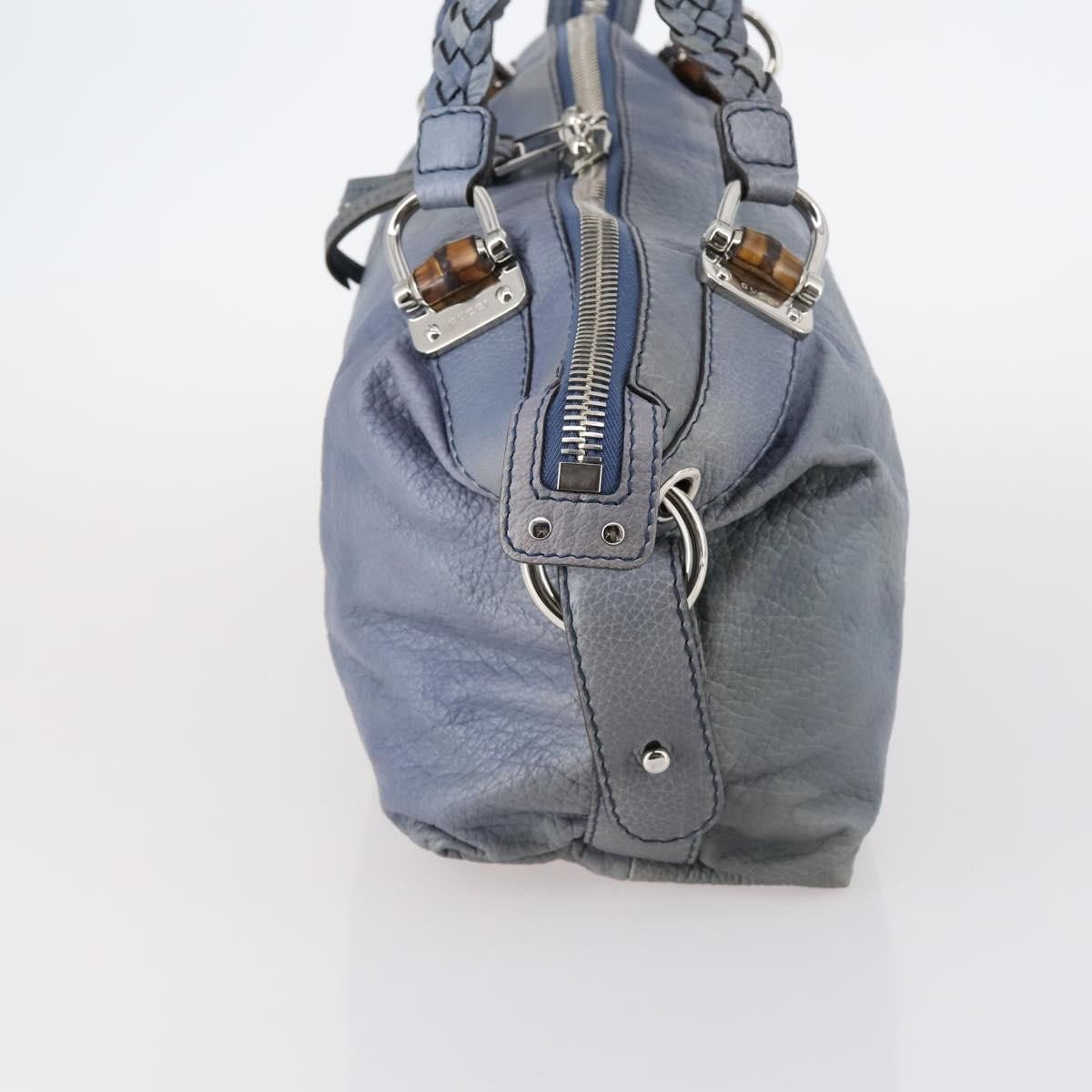 Gucci Gucci Bamboo Bar Shoulder Bag Leather Large Blauw