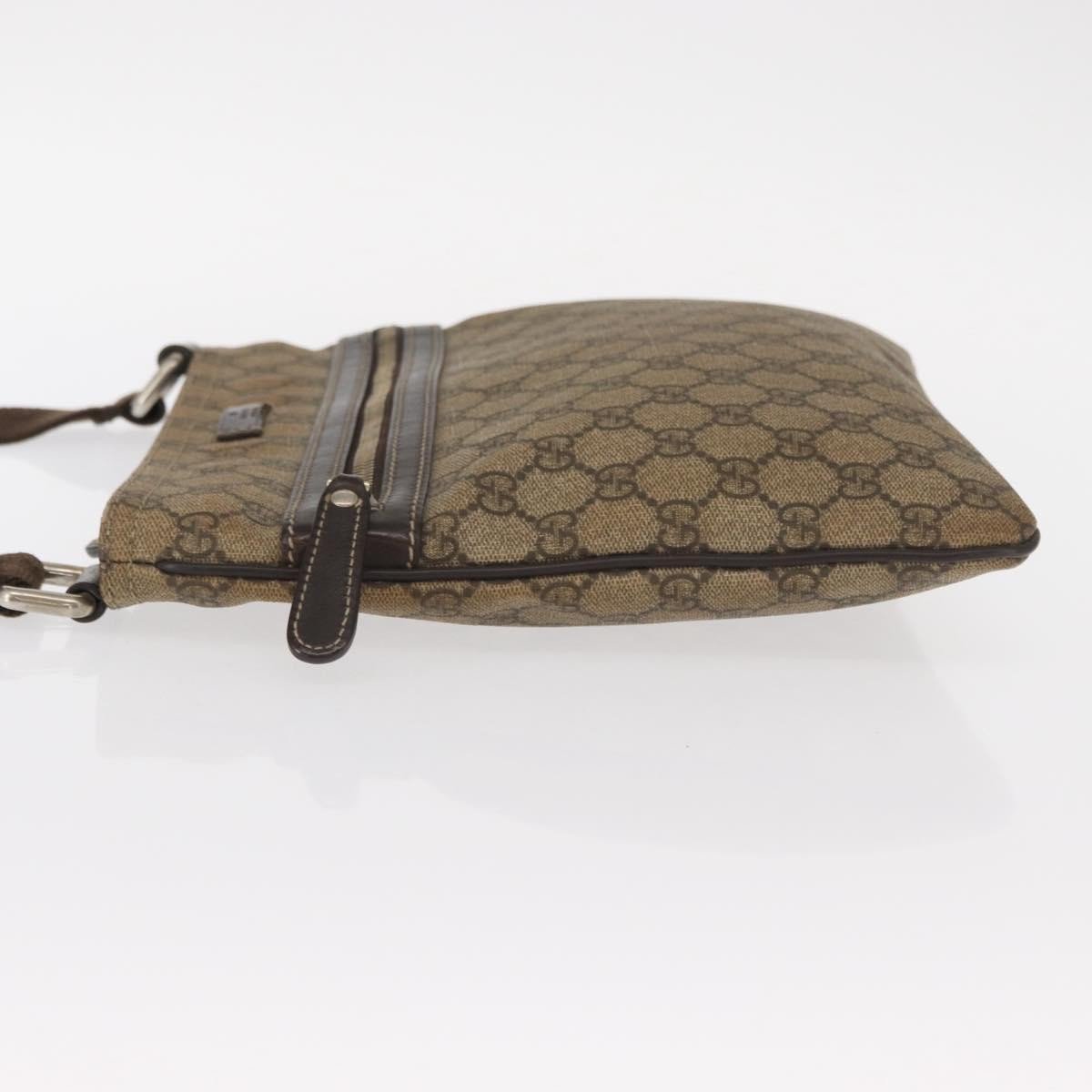 Gucci Gucci Flat Messenger Bag GG Coated Canvas Medium Beige