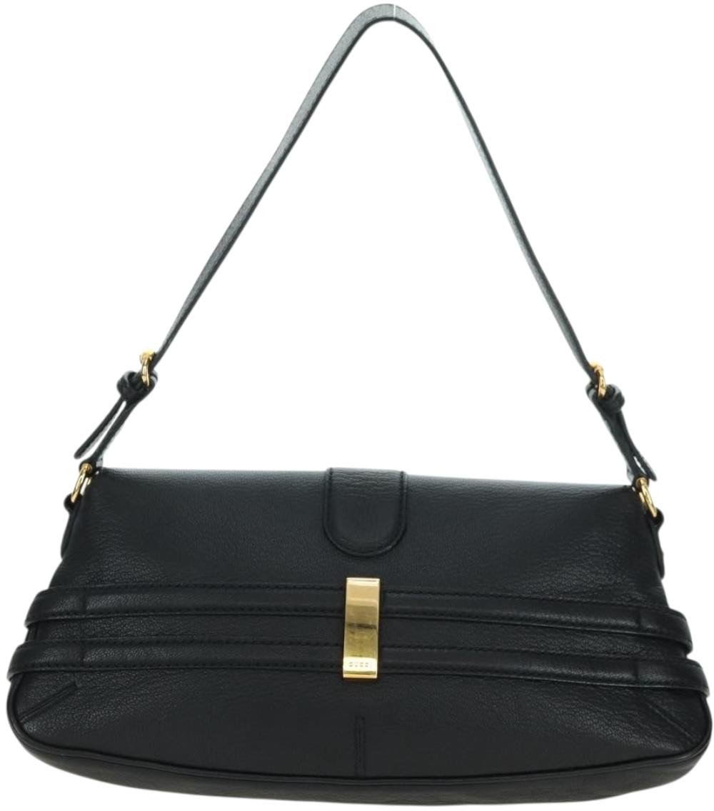 Gucci Horsebit Shoulder Bag GG Canvas and Leather Large Zwart