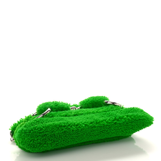 Gucci Gucci Horsebit Chain Clutch Floral Embroidered Canvas Medium Groen