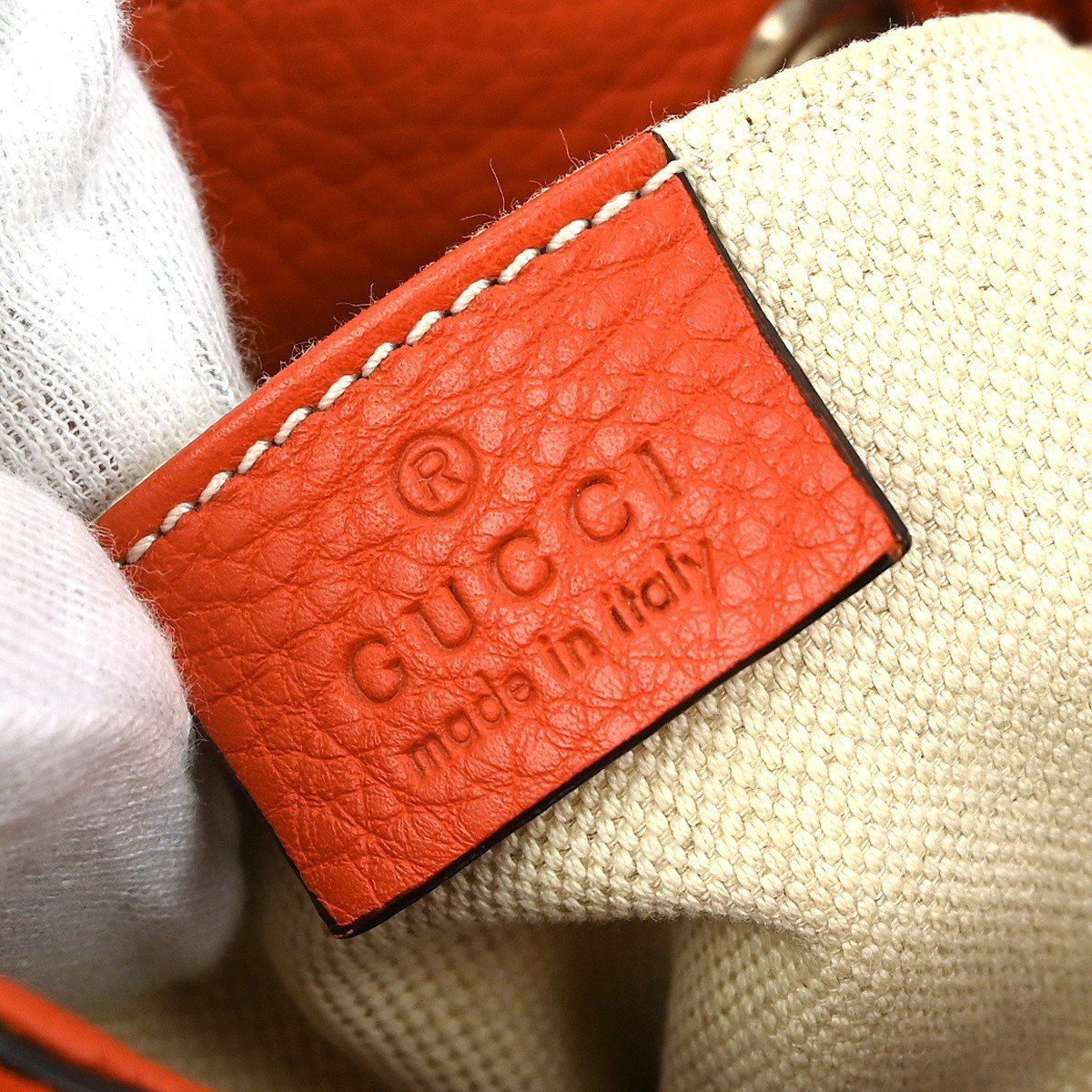 Gucci Gucci Bamboo Tassel Backpack Leather Mini Oranje