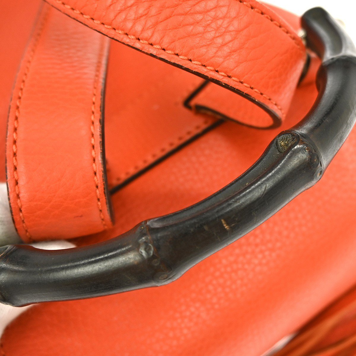 Gucci Gucci Bamboo Tassel Backpack Leather Mini Oranje