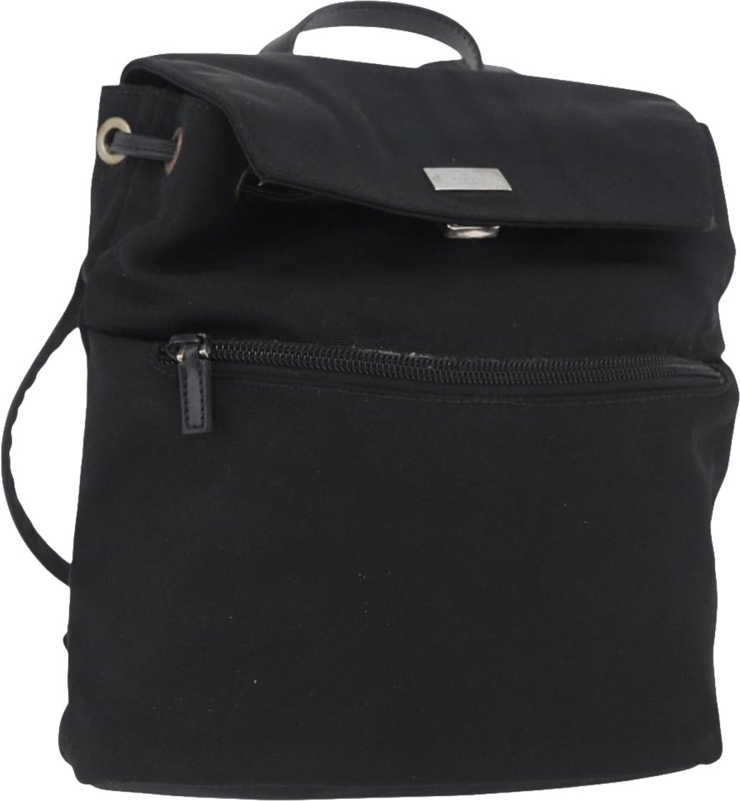 Gucci Vintage Flap Nylon Zwart