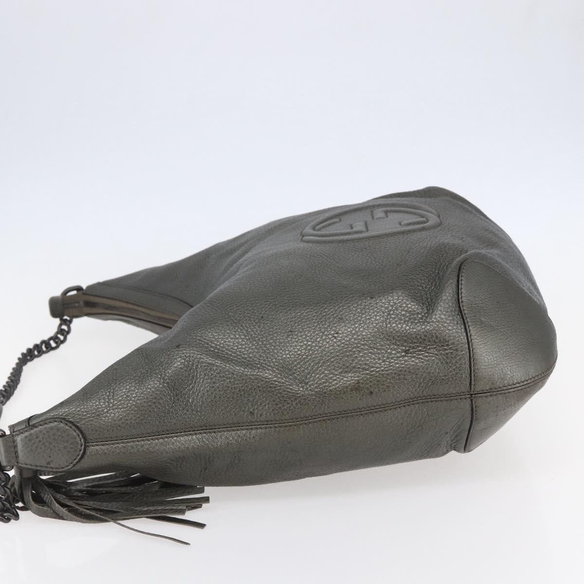 Gucci Gucci Soho Chain Hobo Leather Medium Zilver