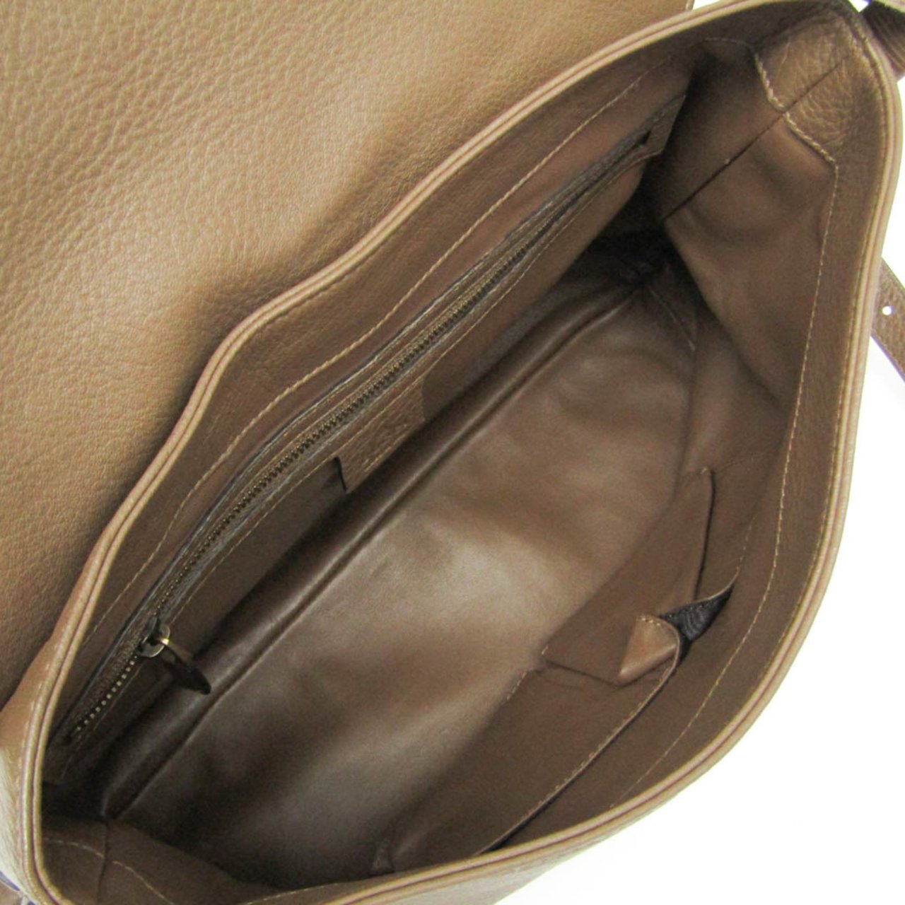 Gucci Gucci Bamboo Shoulder Bag Leather Bruin