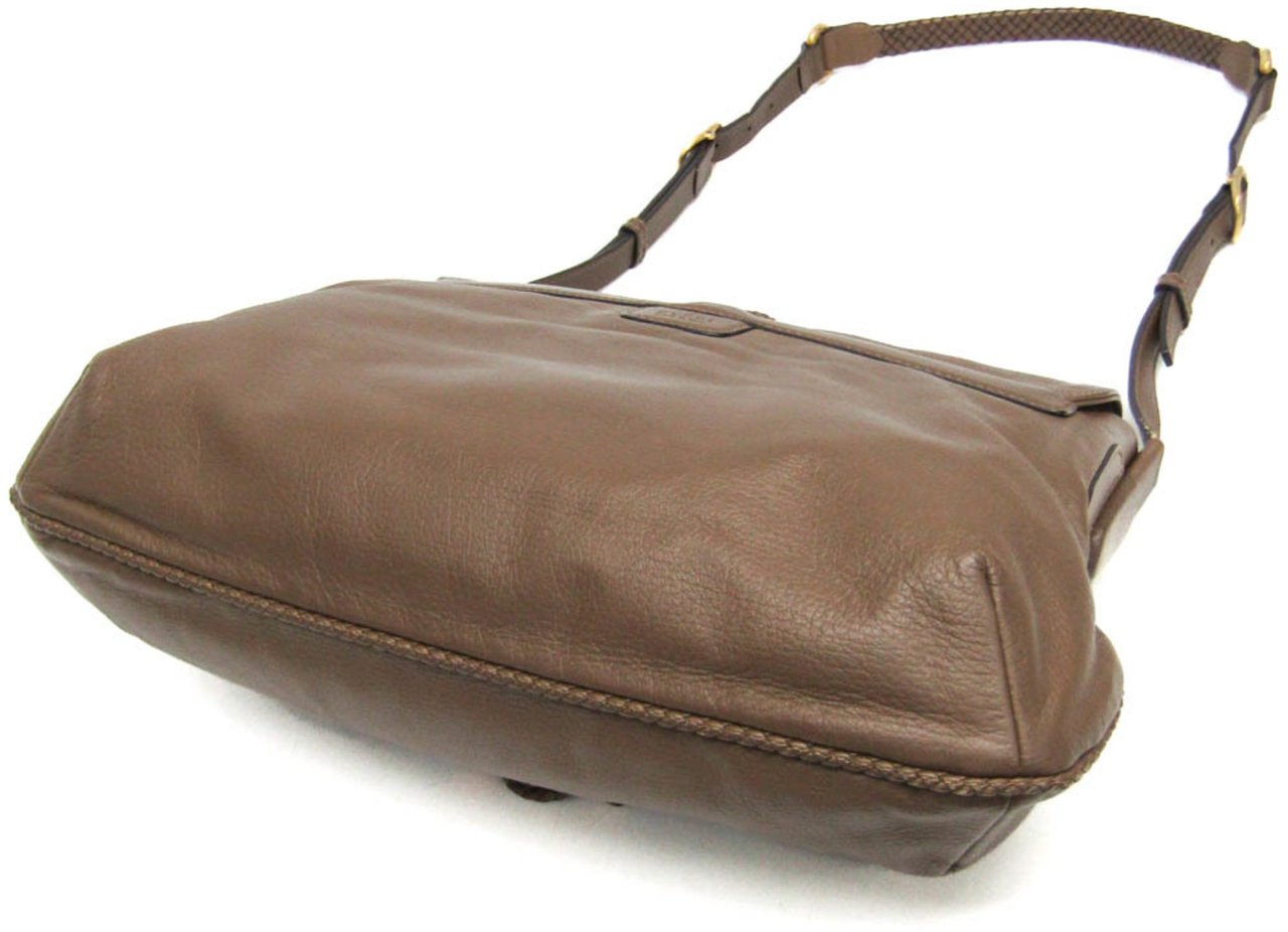 Gucci Gucci Bamboo Shoulder Bag Leather Bruin
