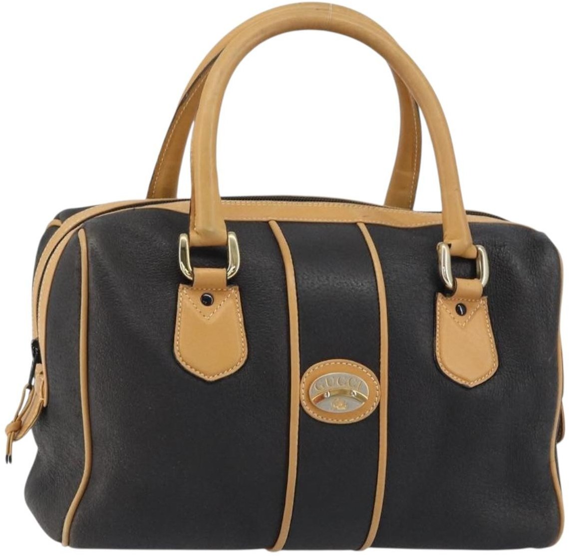 Gucci Gucci Vintage Boston Bag Leather Zwart