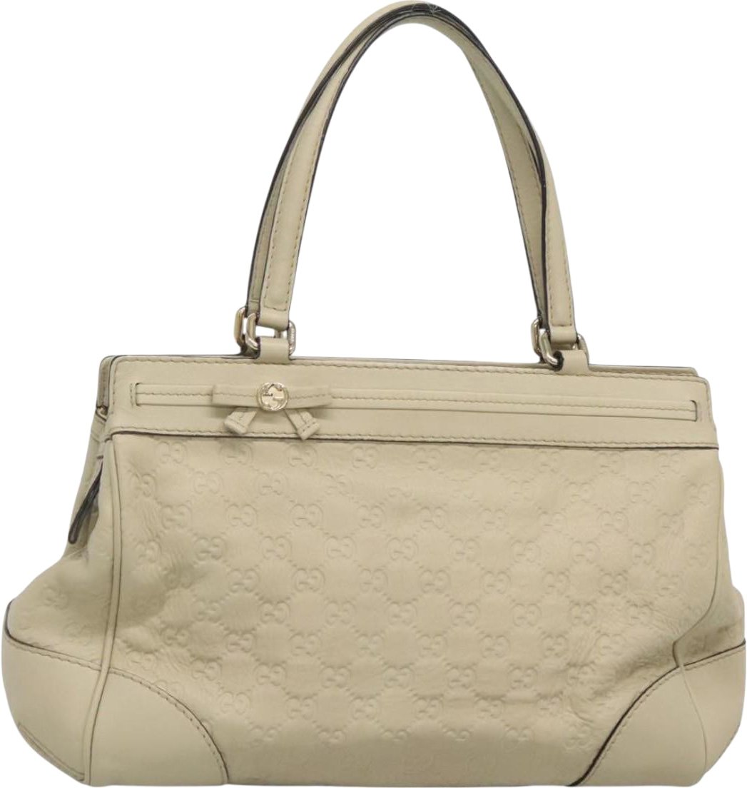 Gucci Mayfair Satchel Guccissima Leather Medium Beige